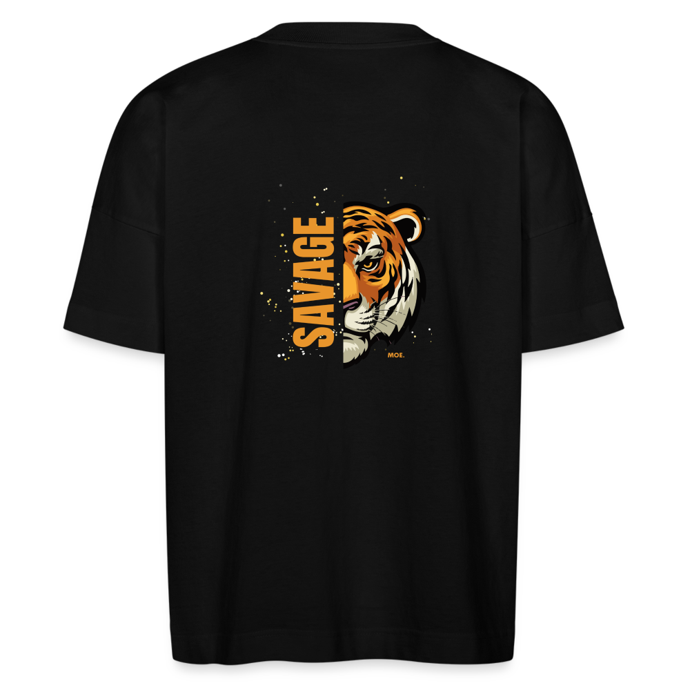 MOE.  Tiger Oversize T-shirt - Schwarz