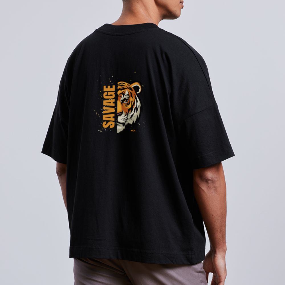 MOE.  Tiger Oversize T-shirt - Schwarz