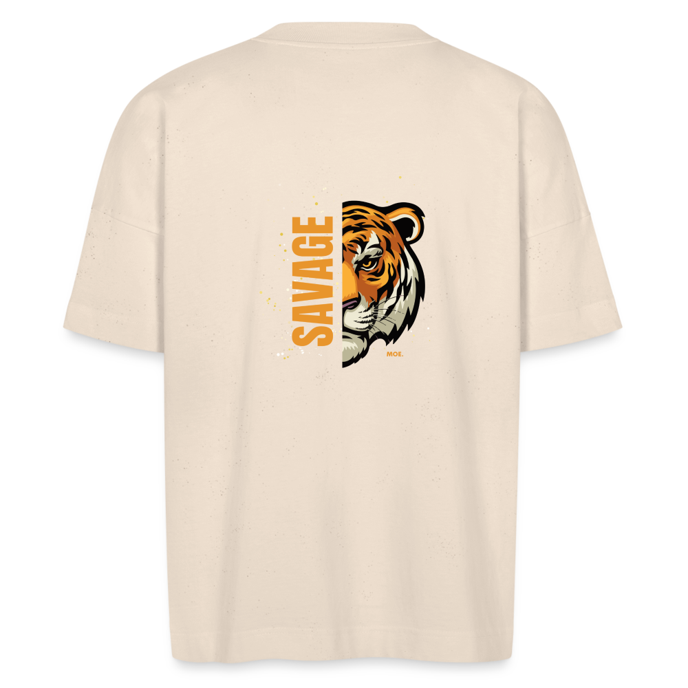 MOE.  Tiger Oversize T-shirt - Naturweiß